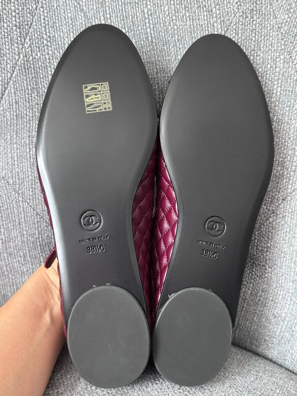 CHANEL burgundy leather